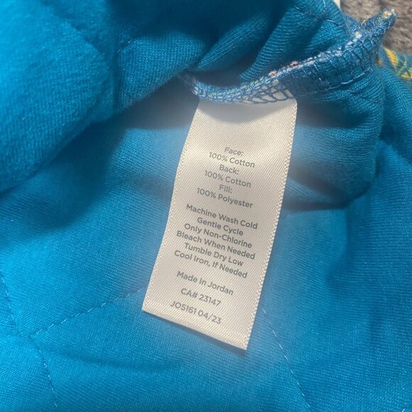 talbots 3/4 Sleeve Top With Colorful Deer & Foliage Pattern 100% Cotton Face & B - Picture 6 of 10